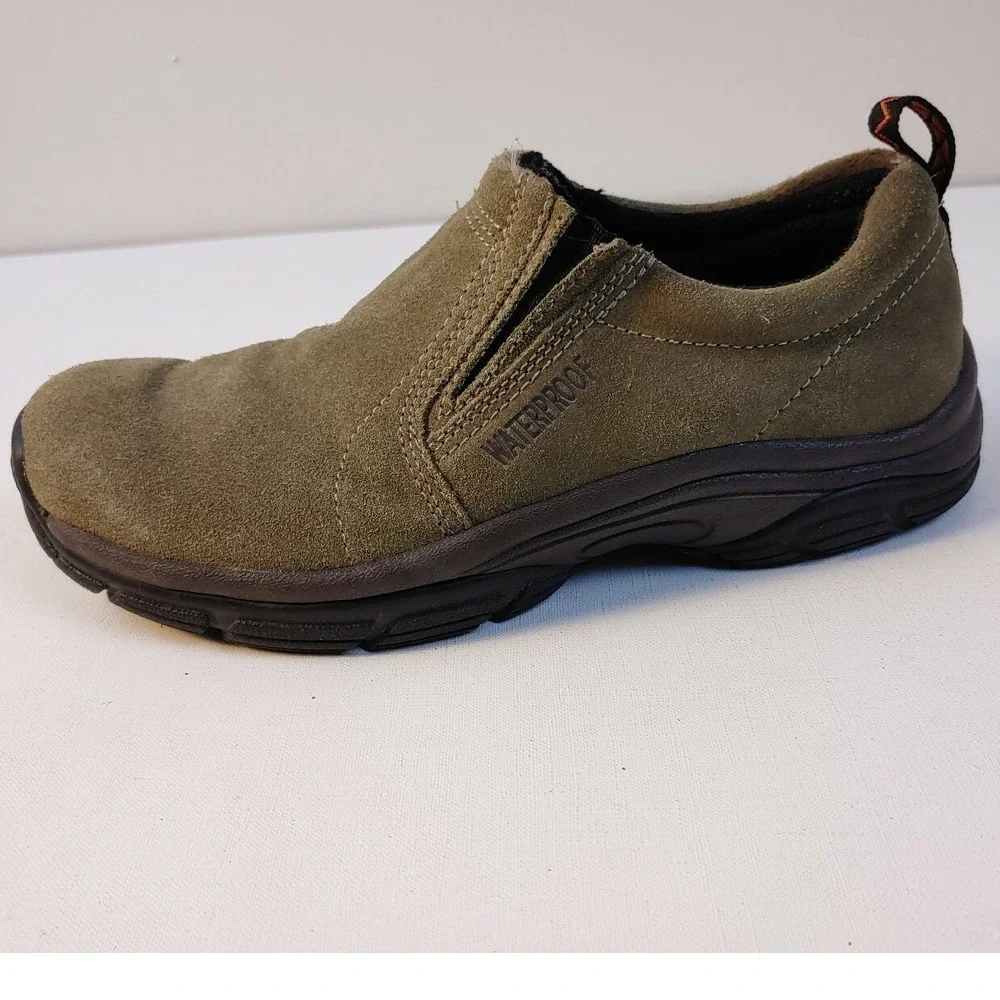 7.5 Earth Waterproof Suede Leather Slip On Loafers Casual Shoes Neutral‎